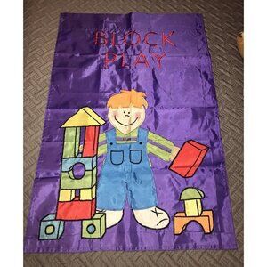 Block Play Elementary Classroom Flag Garden 36 x 24” Nylon Window Wall Hanging